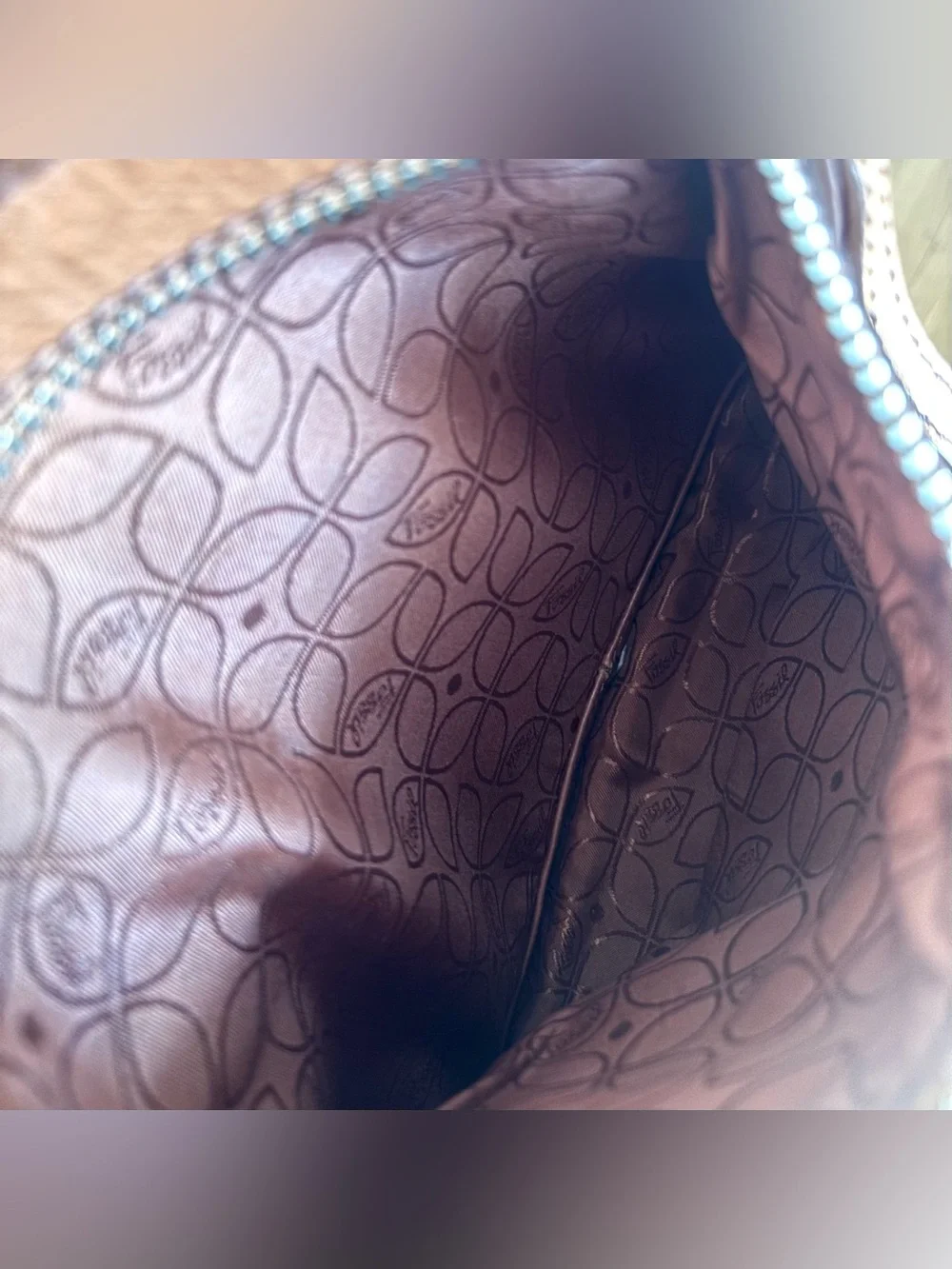 FOSSIL Vintage Brown Leather Shoulder Bag Large Tote Purse Y2K Utility Slouchy